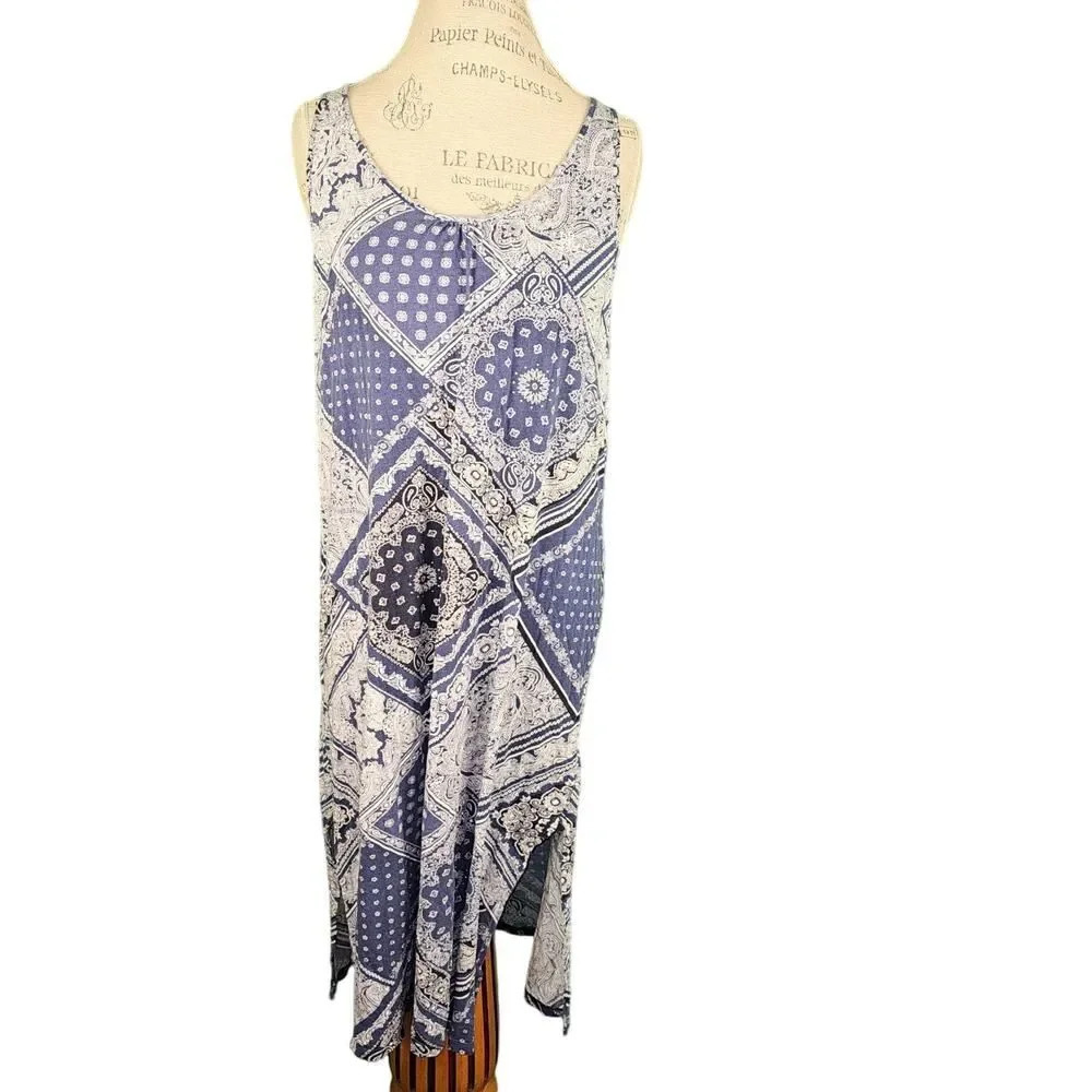 Lauren Ralph Lauren Womens Black Label Handkerchief Print Sundress Large